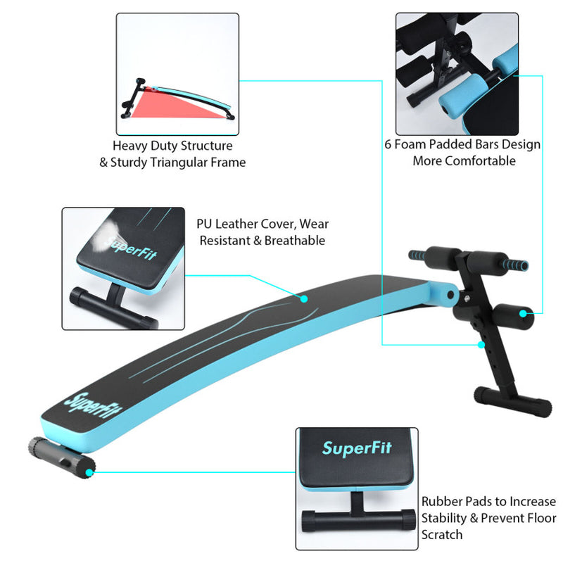 Folding Weight Bench Adjustable Sit-Up Board Workout Slant Bench
