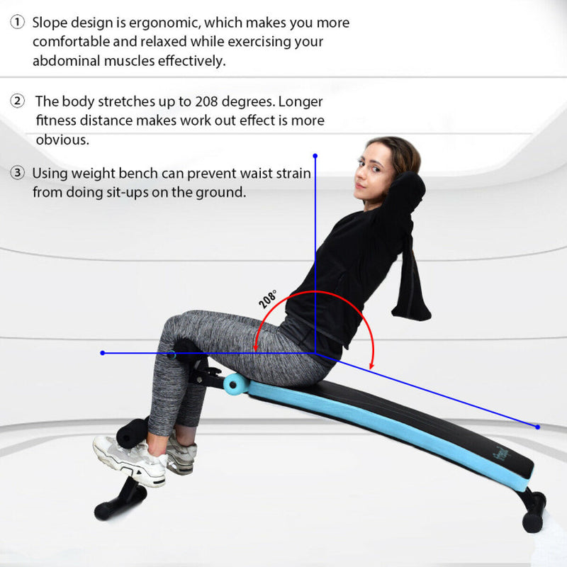 Folding Weight Bench Adjustable Sit-Up Board Workout Slant Bench
