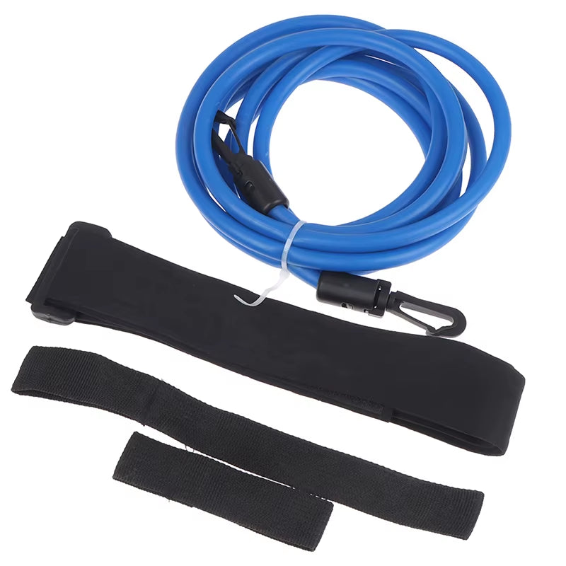 Swimming Training Latex Tubes Safety Rope Swim Training Resistance Elastic Belt Adjustable Swimming Pool Exerciser